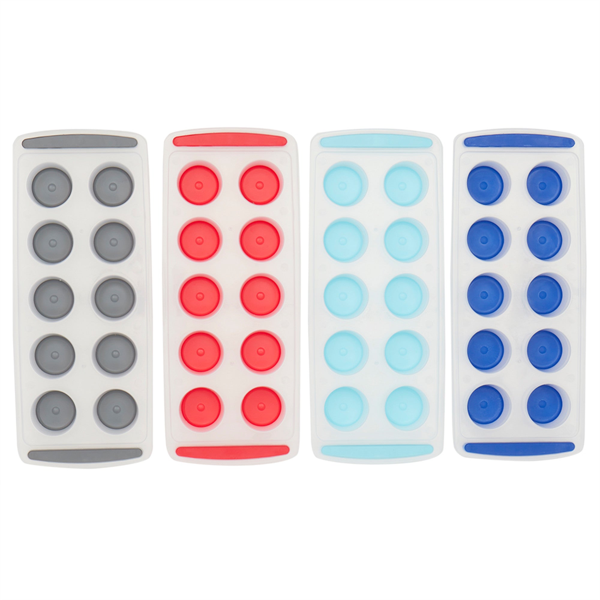 Home Basics Ice Cube Tray with Round Compartments, (Pack of 2) - Assorted Colors