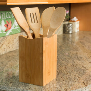 Home Basics  5 Piece Bamboo Kitchen Tool Set with Holder $6.50 EACH, CASE PACK OF 12