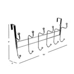 Load image into Gallery viewer, Home Basics Nico 6 Hook Over the Door Hanging Rack, Chrome $6.00 EACH, CASE PACK OF 12
