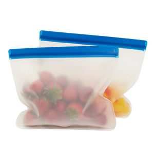 Home Basics 2 Piece Reusable 8" x 9" PEVA Food Bags, Clear $3.00 EACH, CASE PACK OF 24