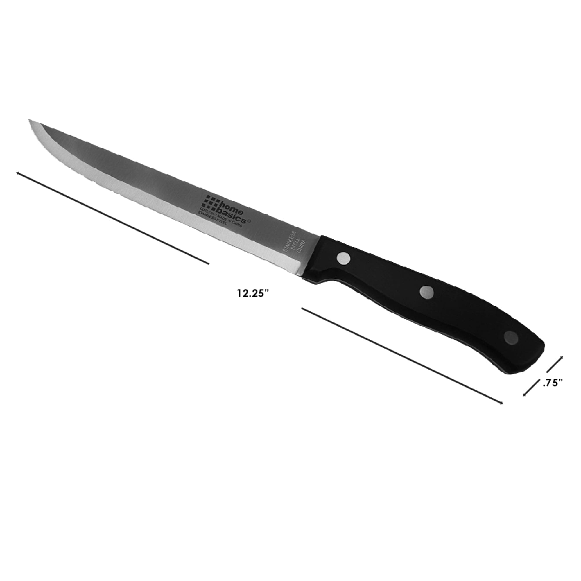 Home Basics 8" Stainless Steel Carving Knife with Contoured Bakelite Handle, Black $2.50 EACH, CASE PACK OF 24