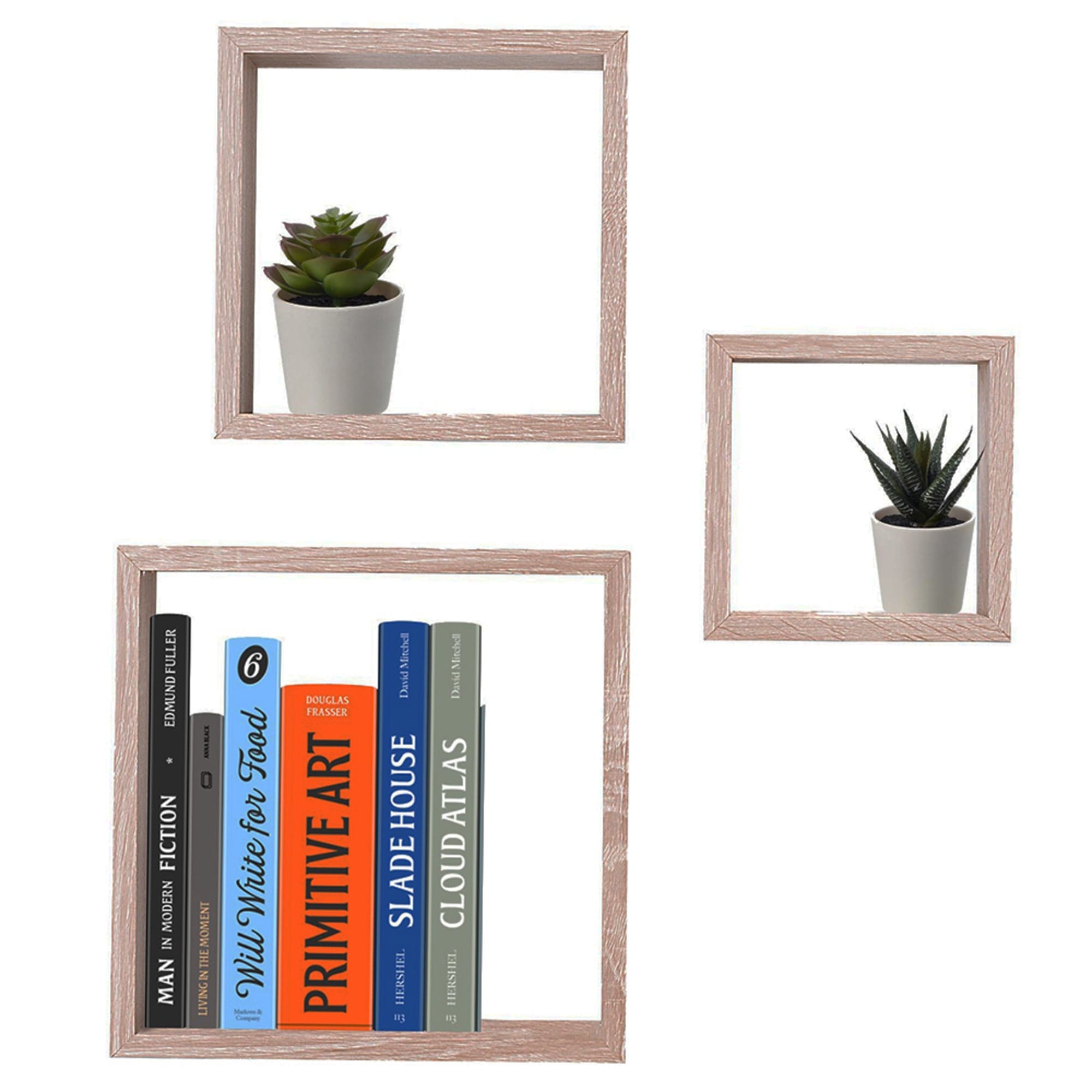 Home Basics 3-Piece MDF Floating Wall Cubes, Oak $12.00 EACH, CASE PACK OF 6