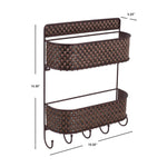 Load image into Gallery viewer, Home Basics Wall Mount Basket Weave 2 Tier Letter Rack Organizer, Bronze $10.00 EACH, CASE PACK OF 6
