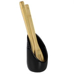 Load image into Gallery viewer, Home Basics Stand Up Ceramic Spoon Rest, Black $4 EACH, CASE PACK OF 12
