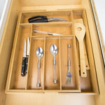 Load image into Gallery viewer, Home Basics Expandable 8 Compartment Bamboo Cutlery Tray, Natural $15.00 EACH, CASE PACK OF 6
