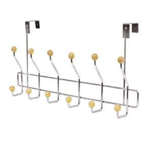 Home Basics Chrome Plated Steel Over the Door 6-Hook Hanging Rack $6.00 EACH, CASE PACK OF 12