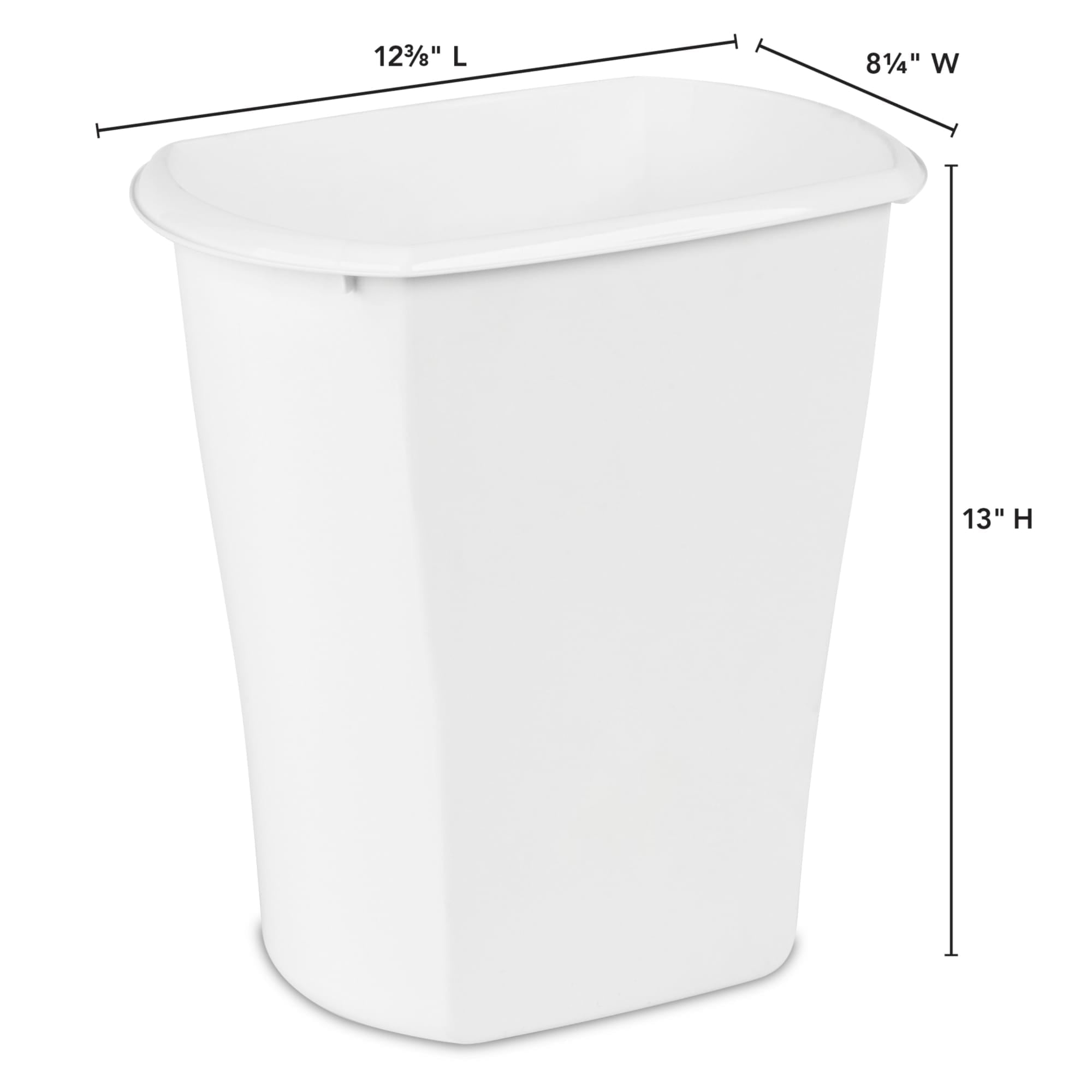 Sterilite 3 Gallon Rectangular Wastebasket $4.00 EACH, CASE PACK OF 6