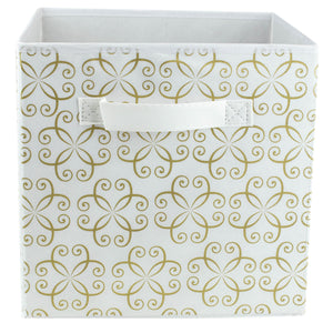 Home Basics Metallic Curlz Collapsible Non-Woven Storage Cube, Gold $3.00 EACH, CASE PACK OF 12