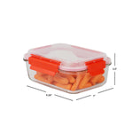 Load image into Gallery viewer, Home Basics 51 oz. Rectangular Glass Food Storage Container with Air-tight Plastic Lid, Red $8.00 EACH, CASE PACK OF 12
