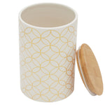 Load image into Gallery viewer, Home Basics Vescia Large Ceramic Canister with Bamboo Top $7.00 EACH, CASE PACK OF 12
