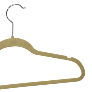 Home Basics Slip-Proof Snag-Free Ultra Slim Velvet Hanger with Rotating  Steel Hook, (Pack of 10), Camel, STORAGE ORGANIZATION