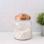 Load image into Gallery viewer, Home Basics Small 2.6 Lt Textured Glass Jar With Gleaming Copper Top $5.00 EACH, CASE PACK OF 6
