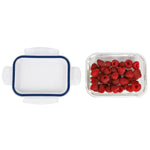 Load image into Gallery viewer, Michael Graves Design 21 Ounce High Borosilicate Glass Rectangle Food Storage Container with Indigo Rubber Seal $4.00 EACH, CASE PACK OF 12
