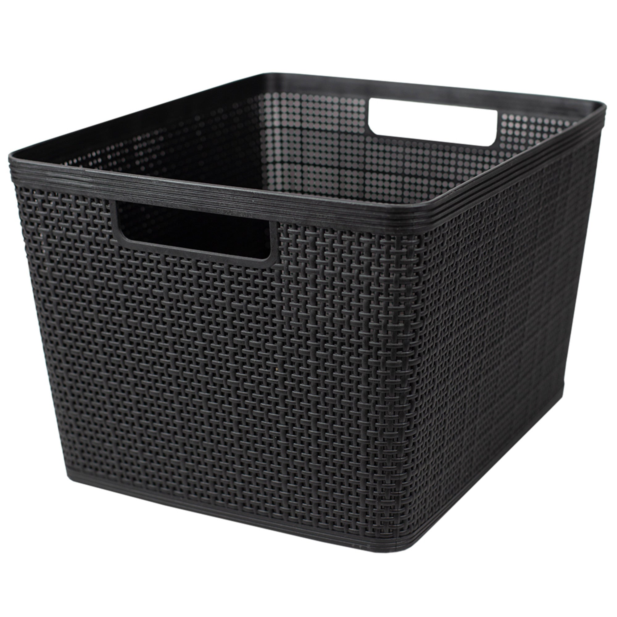 Home Basics Trellis X-Large Plastic Storage Basket with Cut-Out Handles - Assorted Colors
