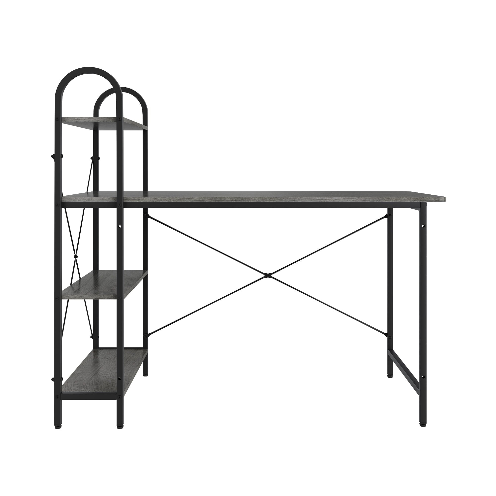 Home Basics Computer Desk With Shelves, Grey Oak/Black $100.00 EACH, CASE PACK OF 1