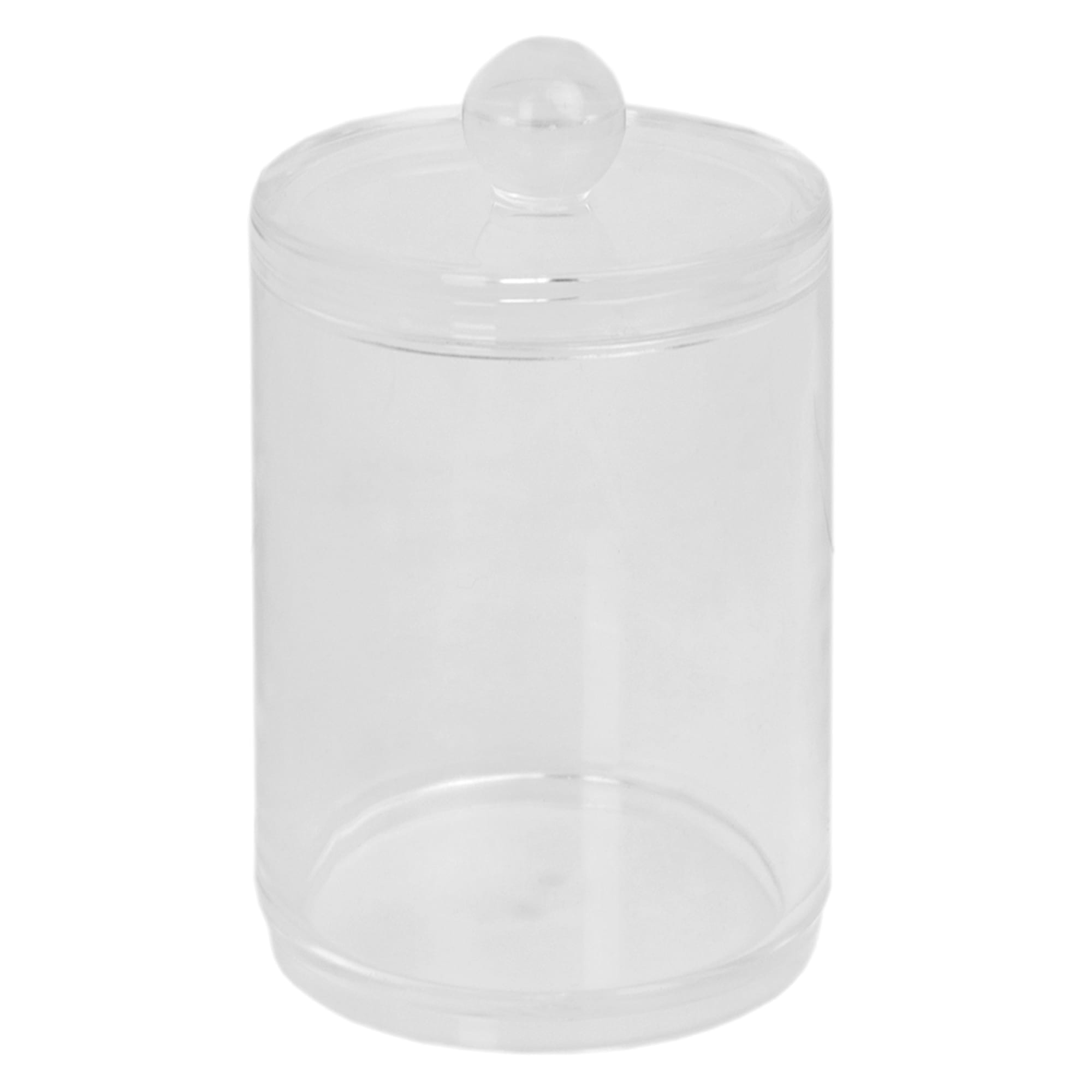 Home Basics Round Plastic Cotton Swab and Ball Holder, Clear $2.00 EACH, CASE PACK OF 12
