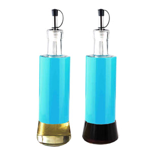 Home Basics  Essence Collection 2 Piece Oil and Vinegar Set, Turquoise $5 EACH, CASE PACK OF 12
