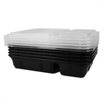 Load image into Gallery viewer, Home Basic 10 Piece 2 Compartment BPA-Free Plastic Meal Prep Containers, Black $4.00 EACH, CASE PACK OF 12

