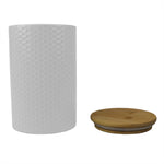 Load image into Gallery viewer, Home Basics Honeycomb Large  Ceramic Canister, White $7.00 EACH, CASE PACK OF 12
