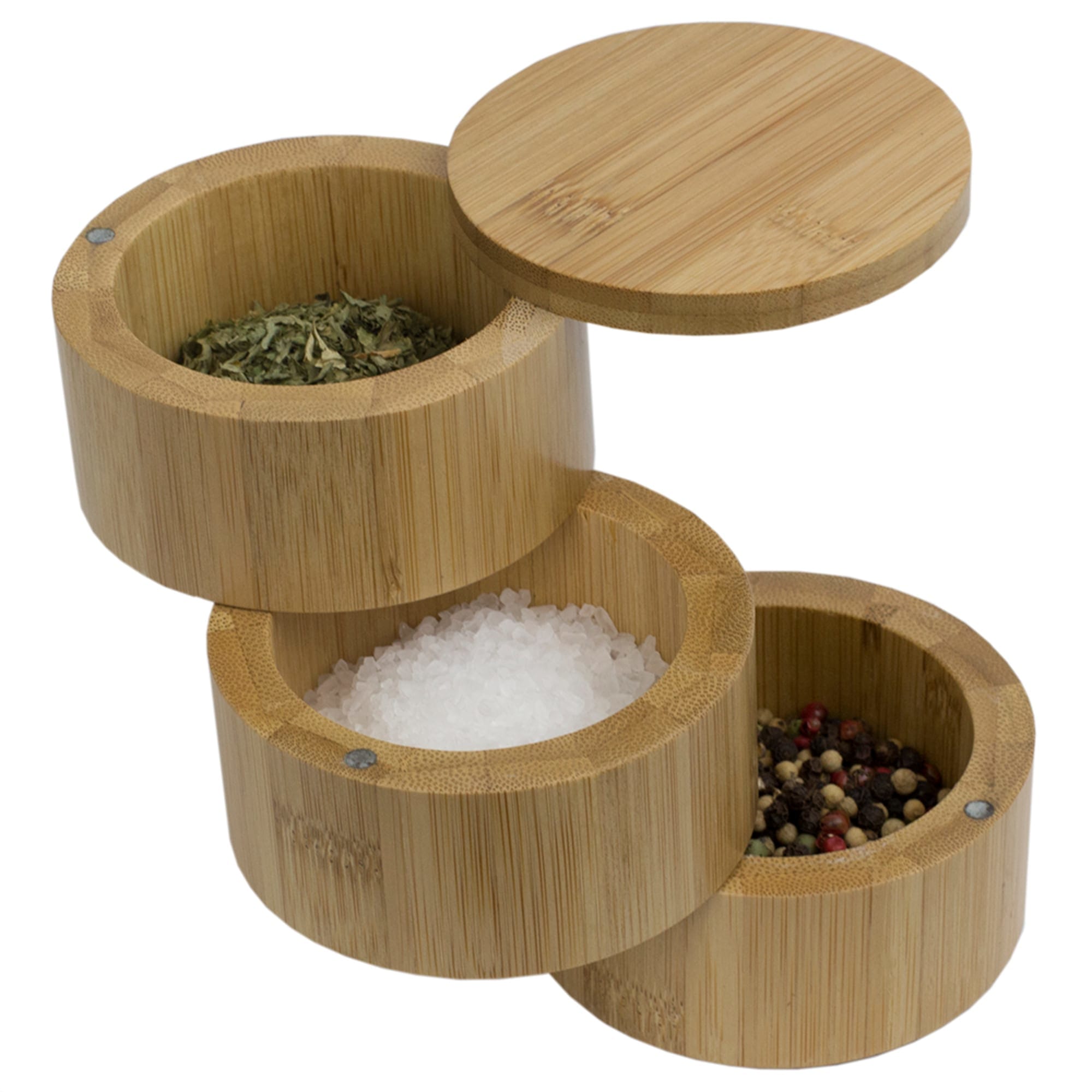 Home Basics 3 Tier Bamboo Salt Box $10 EACH, CASE PACK OF 12