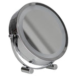 Load image into Gallery viewer, Home Basics Double Sided Cosmetic Countertop Handheld Mirror with LED Light, Chrome $15.00 EACH, CASE PACK OF 6
