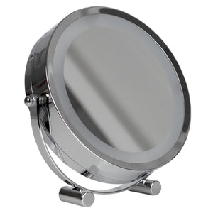 Home Basics Double Sided Cosmetic Countertop Handheld Mirror with LED Light, Chrome $15.00 EACH, CASE PACK OF 6