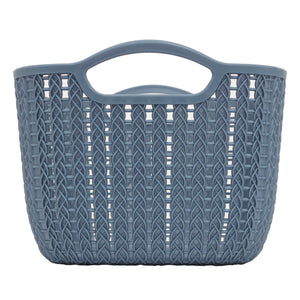 Home Basics 6L Crochet-Designed Plastic Basket, Blue $3.00 EACH, CASE PACK OF 24