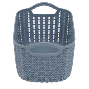 Home Basics 3L Crochet-Designed Plastic Basket, Blue $2.00 EACH, CASE PACK OF 24