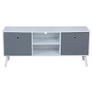Home Basics TV Stand with 2 Non-Woven Bins, White $40.00 EACH, CASE PACK OF 1