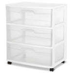 Load image into Gallery viewer, Sterilite Wide 3 Drawer Cart, White $42.00 EACH, CASE PACK OF 1
