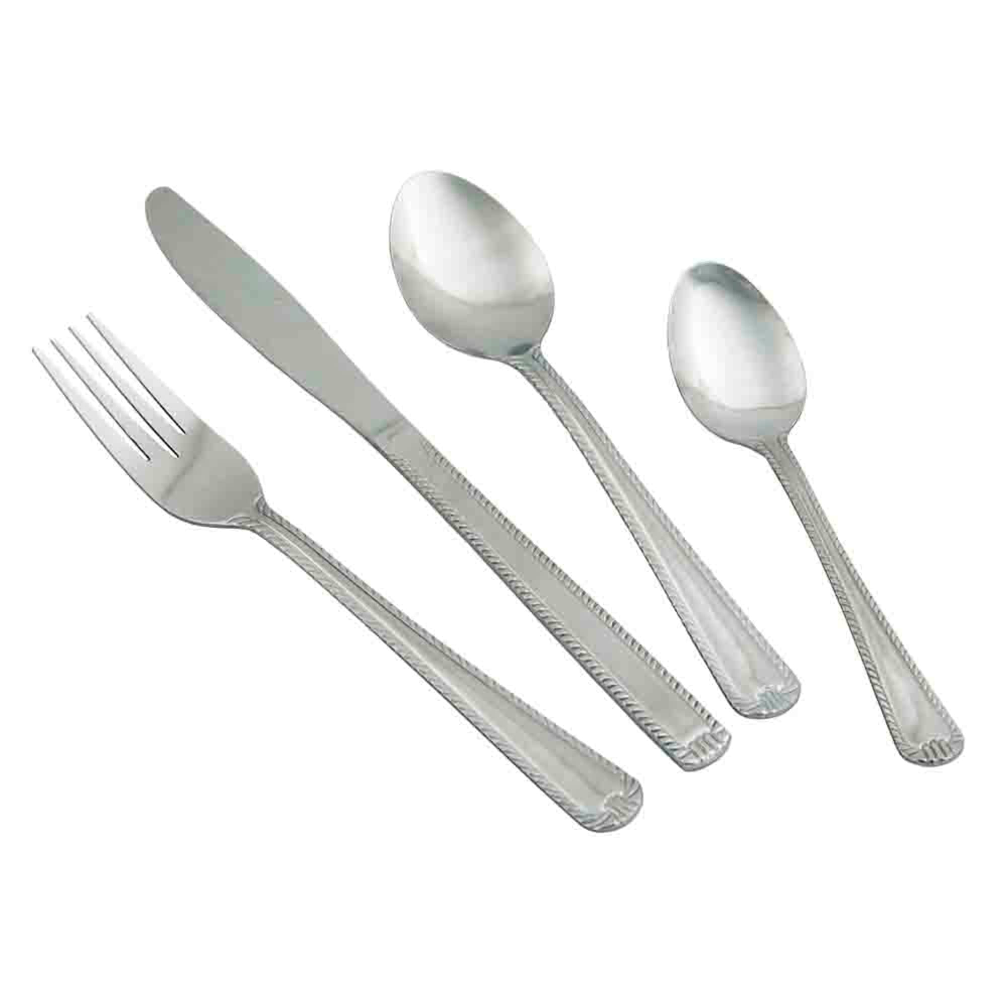 Home Basics Grand 20 Piece Stainless Steel Flatware Set, Silver $10.00 EACH, CASE PACK OF 12