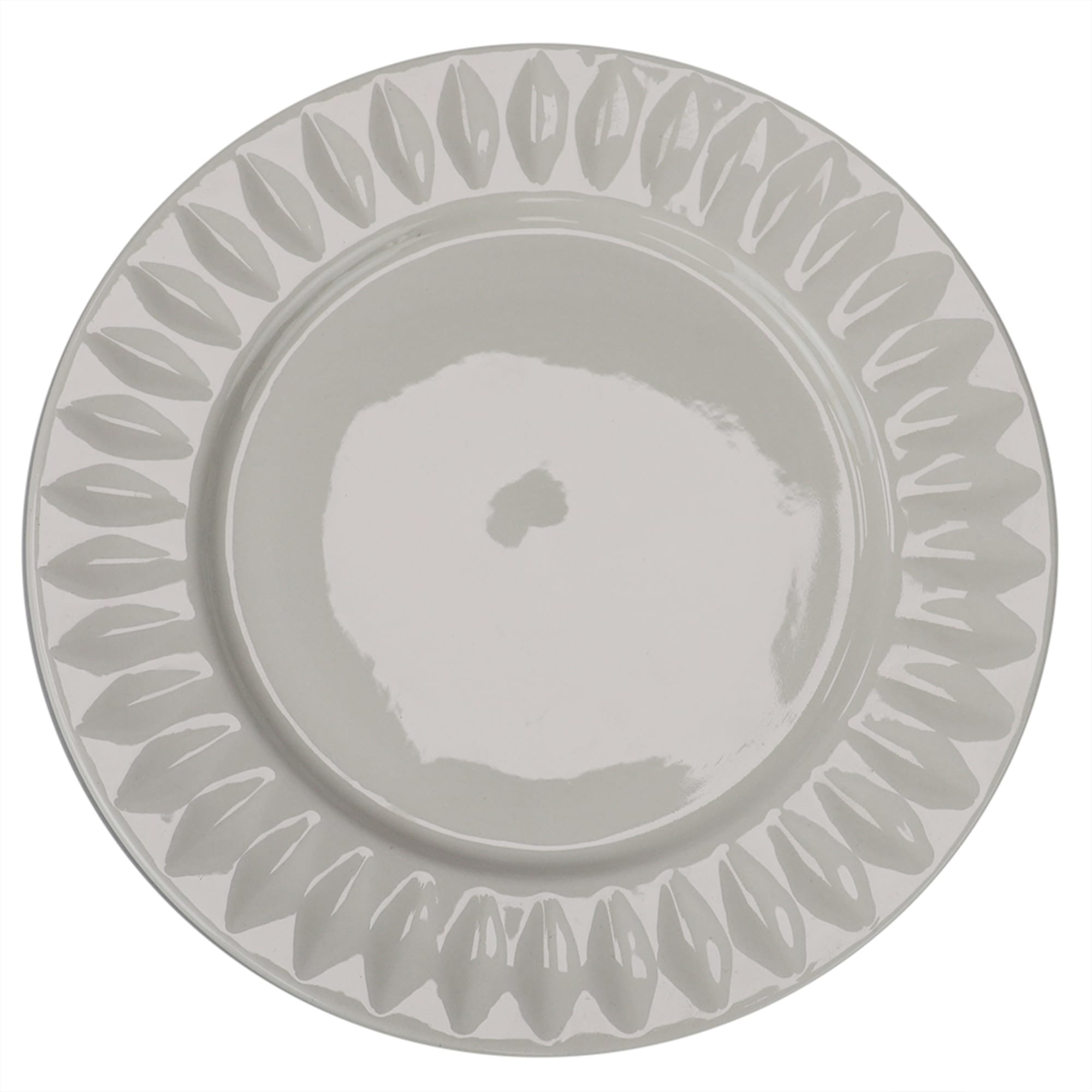 Home Basics Embossed Circle 10.5" Ceramic Dinner Plate, White $3.00 EACH, CASE PACK OF 24