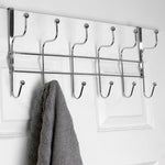 Load image into Gallery viewer, Home Basics Nico 6 Hook Over the Door Hanging Rack, Chrome $6.00 EACH, CASE PACK OF 12
