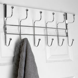 Home Basics Nico 6 Hook Over the Door Hanging Rack, Chrome $6.00 EACH, CASE PACK OF 12