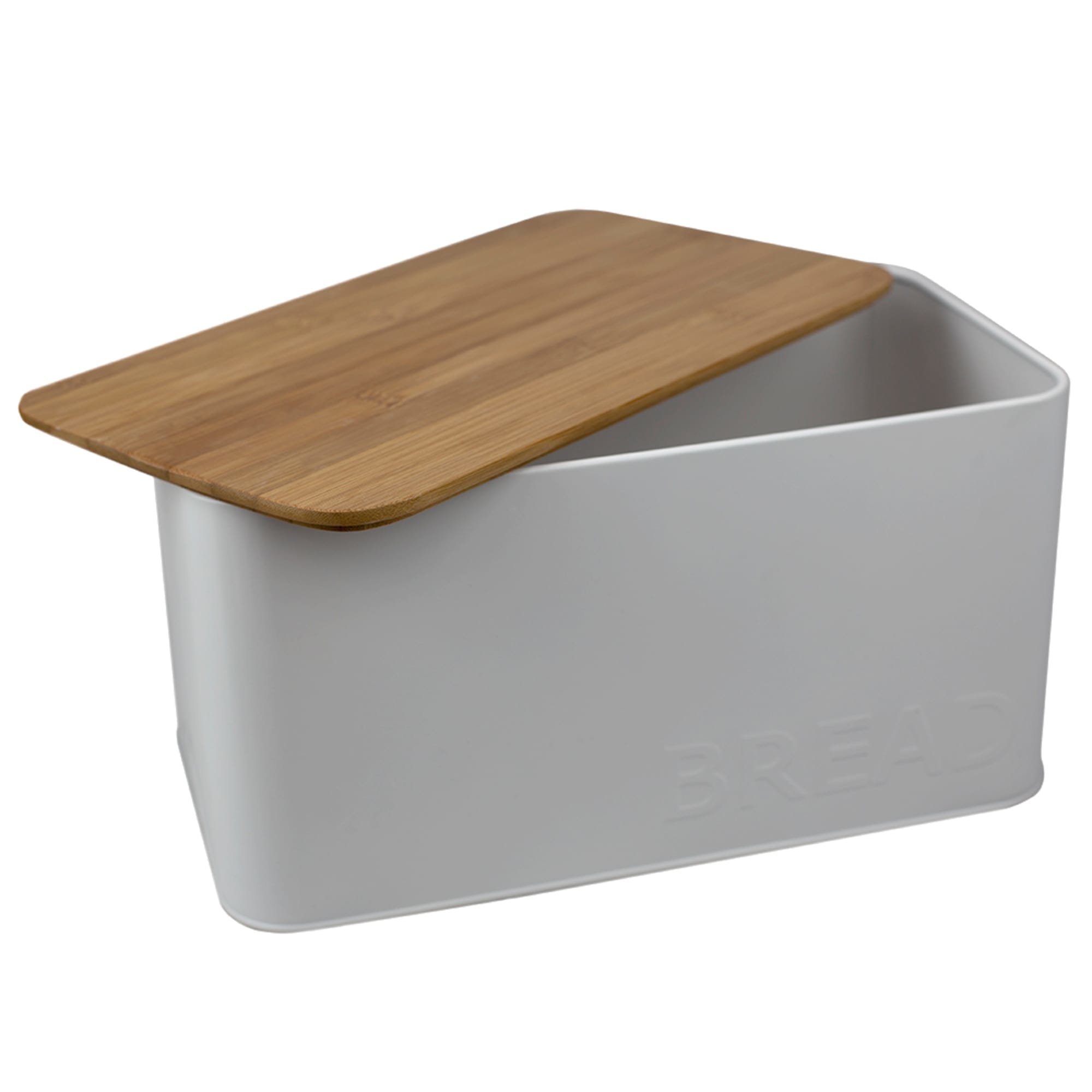 Home Basics Tin Bread Box  with Bamboo Top, White $15.00 EACH, CASE PACK OF 8