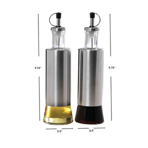 Michael Graves Design Essence 2 Piece 10 Ounce Stainless Steel Oil and Vinegar Set with Clear Glass Bottoms, Silver $4.00 EACH, CASE PACK OF 6