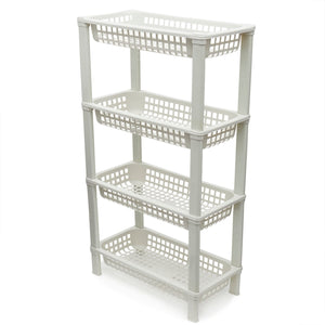 Home Basics 4-Tier Plastic Standing Baskets, White  $8.00 EACH, CASE PACK OF 10
