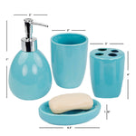 Load image into Gallery viewer, Home Basics 4 Piece Bath Accessory Set, Turquoise $10.00 EACH, CASE PACK OF 12
