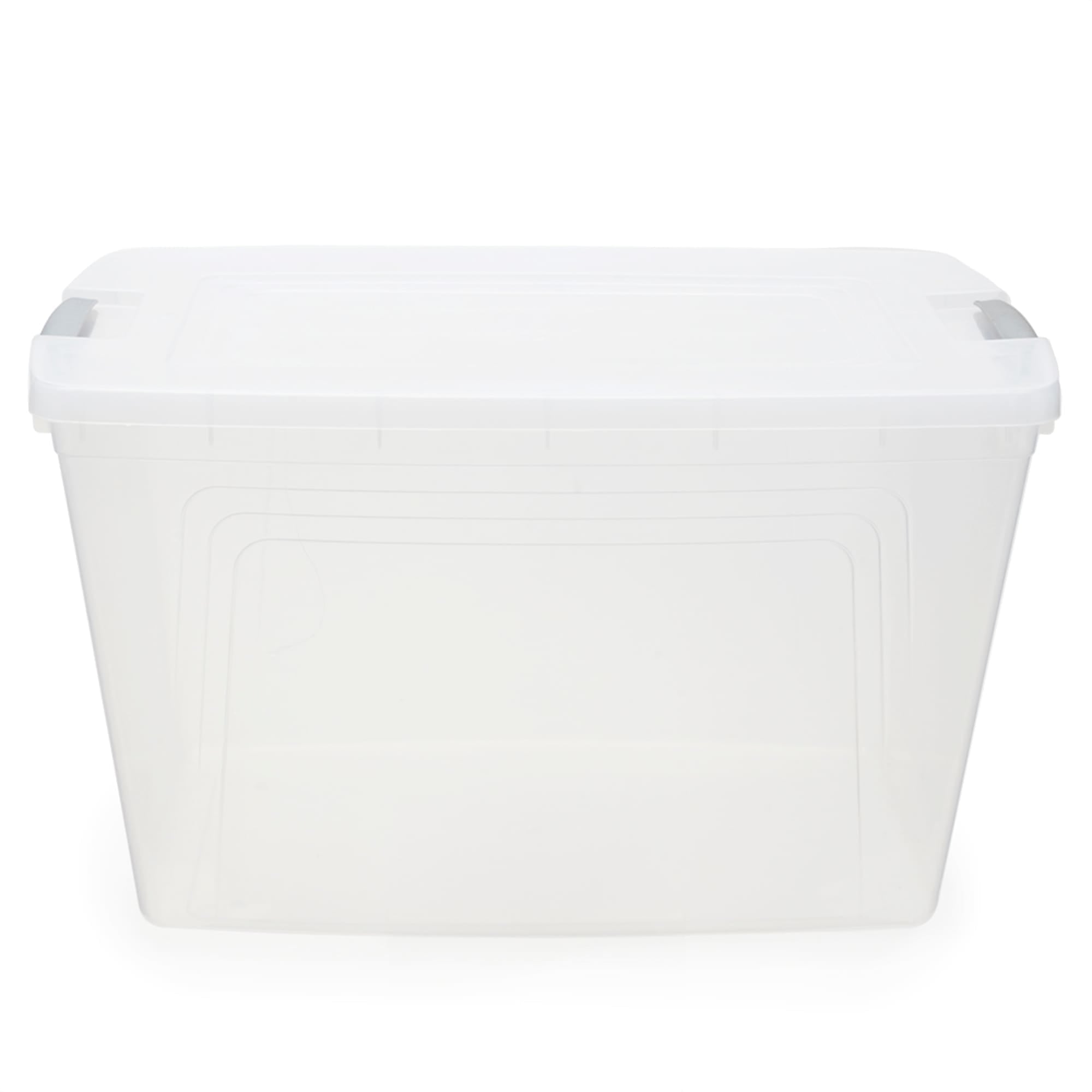 Home Basics 60 Liter Plastic Storage Container with lid, Clear $15.00 EACH, CASE PACK OF 6