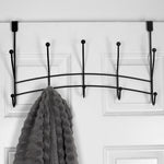Load image into Gallery viewer, Home Basics Shelby 5 Hook Over the Door Hanging Rack, Black $5.00 EACH, CASE PACK OF 12
