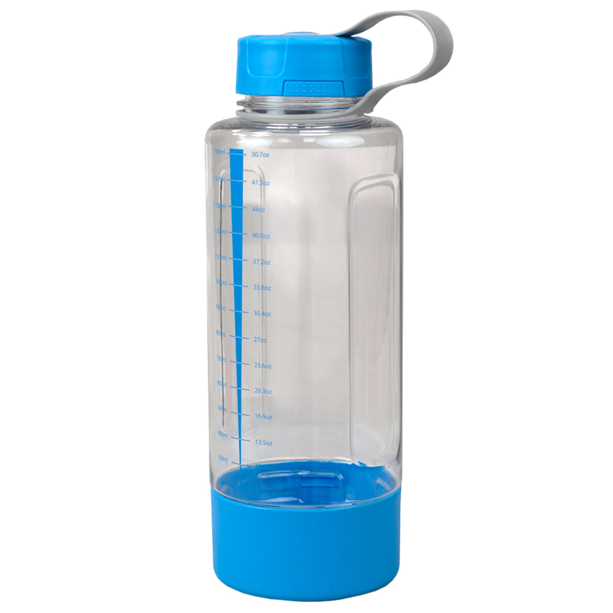 Home Basics  50 oz. Plastic Water Bottle with Measurement Markings - Assorted Colors