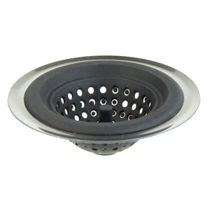 Home Basics Silicone Sink Strainer with Stainless Steel Rim, Silver $3.00 EACH, CASE PACK OF 24