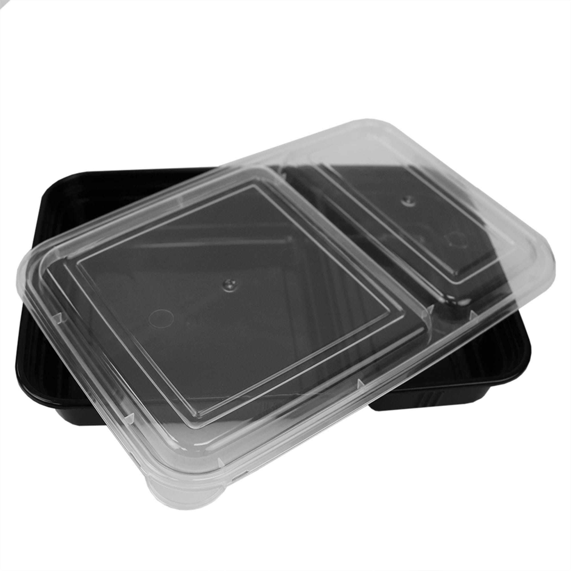 Home Basic 10 Piece 2 Compartment BPA-Free Plastic Meal Prep Containers, Black $4.00 EACH, CASE PACK OF 12