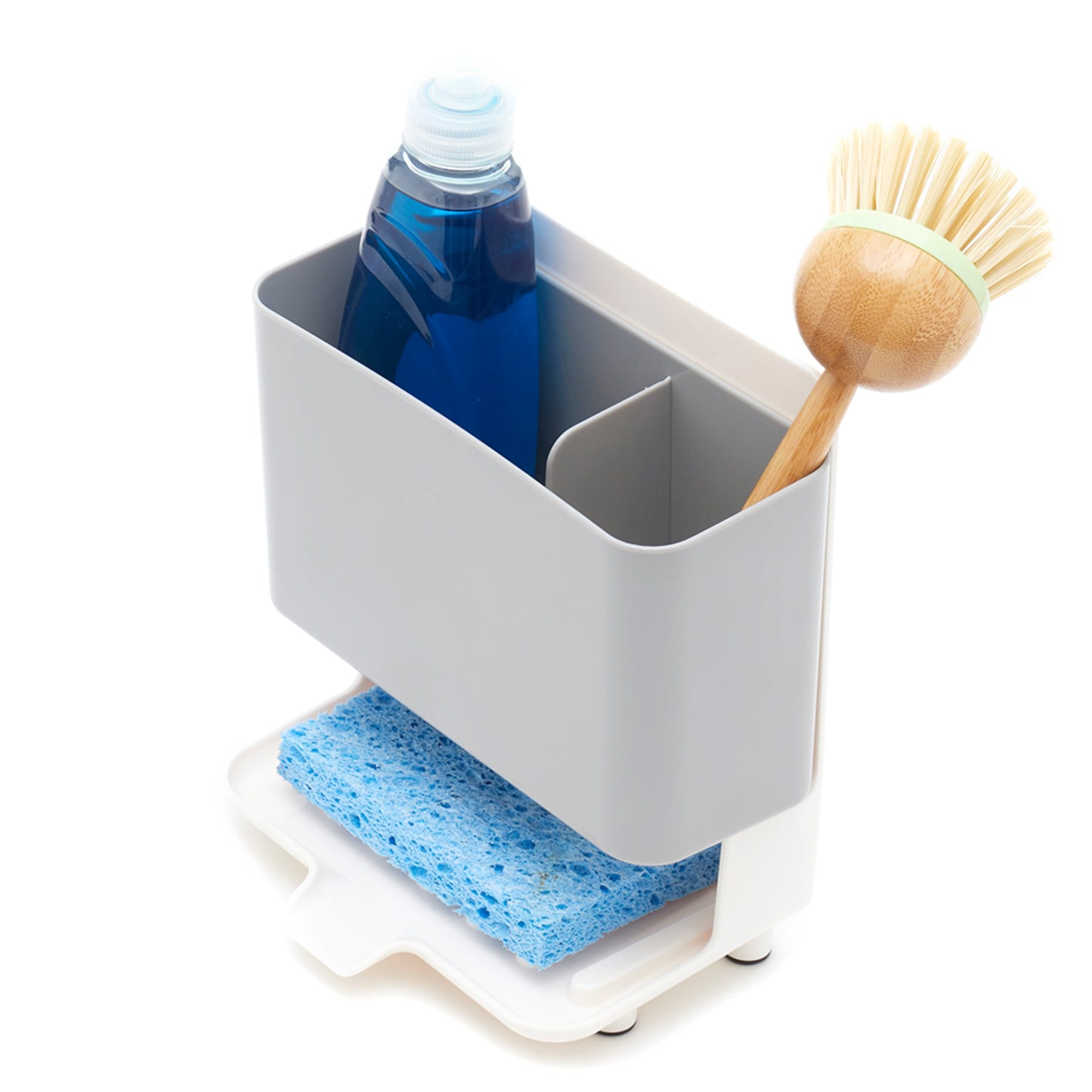 Sponge Holder for Kitchen Sink Sponge Tray 2-In-1 Plastic Scrubber Holder  with S