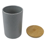 Load image into Gallery viewer, Home Basics Honeycomb Large Ceramic Canister, Grey $7.00 EACH, CASE PACK OF 12
