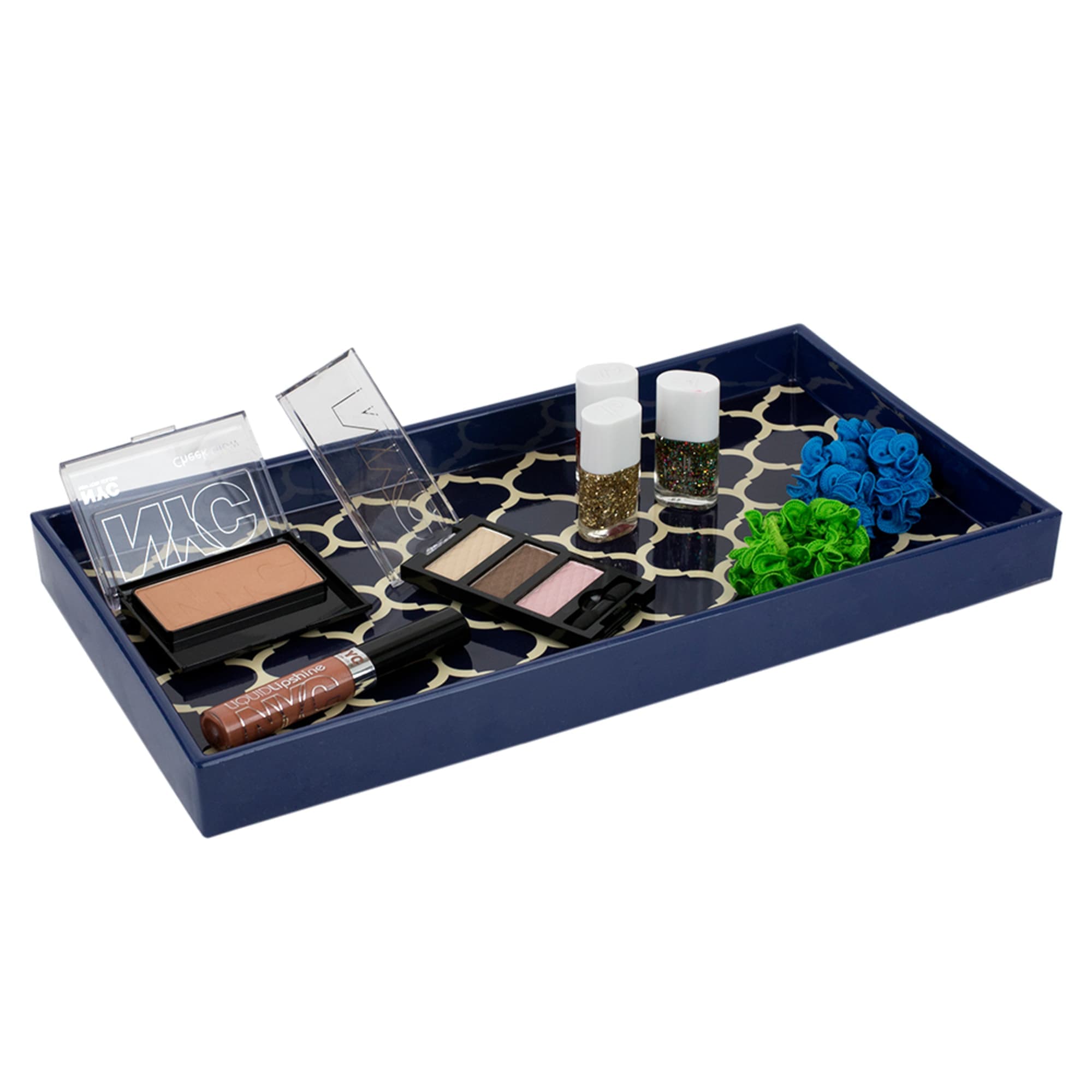Home Basics Lattice Collection Vanity Tray, Navy $5 EACH, CASE PACK OF 8