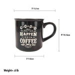 Load image into Gallery viewer, Home Basics Good Things Happen Over Coffee Bone China 12 oz. Novelty Mug - Assorted Colors
