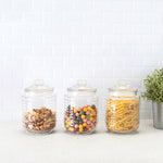 Load image into Gallery viewer, Home Basics Dott 40.5 oz. Glass Canister, (Set of 3), Clear $10.00 EACH, CASE PACK OF 8
