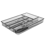 Load image into Gallery viewer, Home Basics 5 Section Wire Cutlery Tray, Black $6.00 EACH, CASE PACK OF 12

