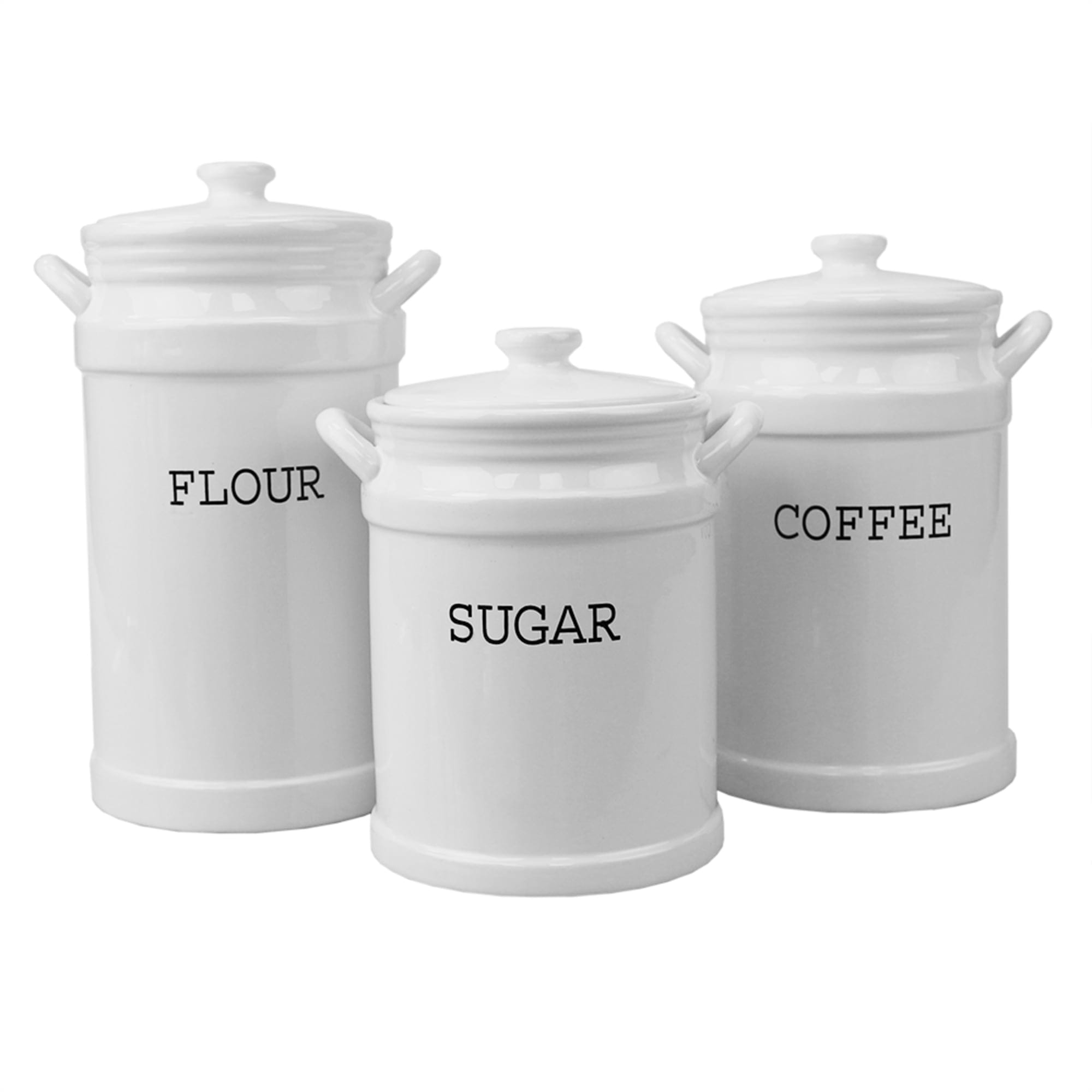 Home Basics Doric 3 Piece Ceramic Canisters, White $20 EACH, CASE PACK OF 2
